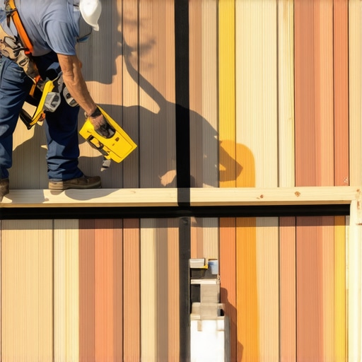 Professional deck builder snapping a chalk line for deck board alignment