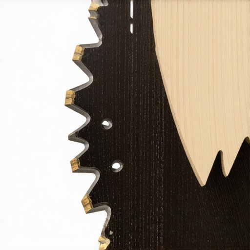 A high-quality saw blade cutting through composite decking material with professional precision.