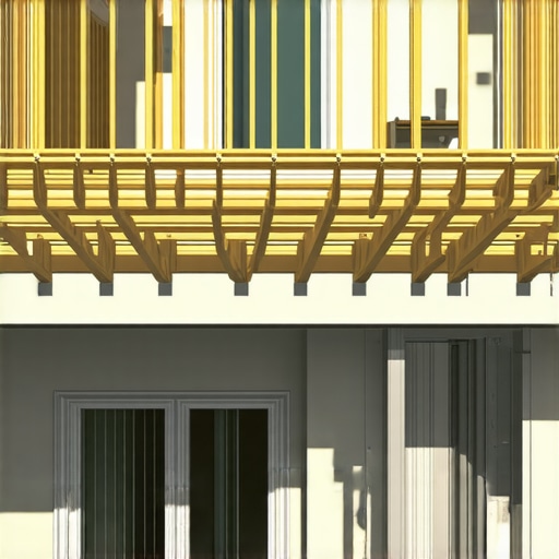 Diagram showing deck joist orientation to allow sunlight into basement windows.