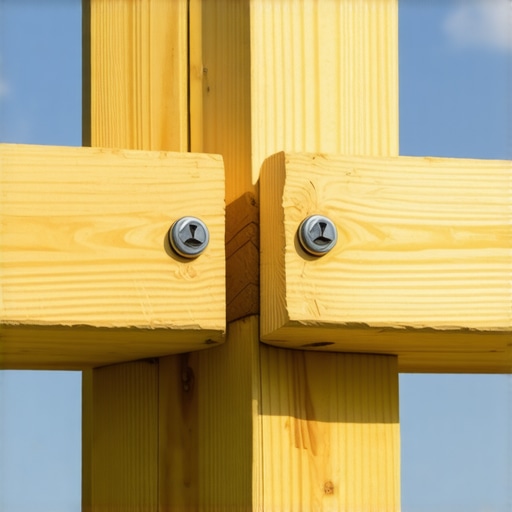 Close up of a 6x6 wood post notched to support a deck beam for maximum stability.