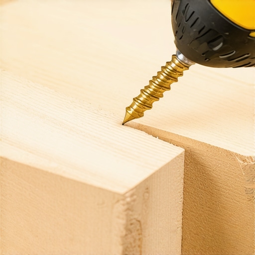 Close-up of a structural screw being installed in a deck frame for superior strength.