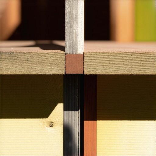 Close up of double rim joists and blocking for deck border support