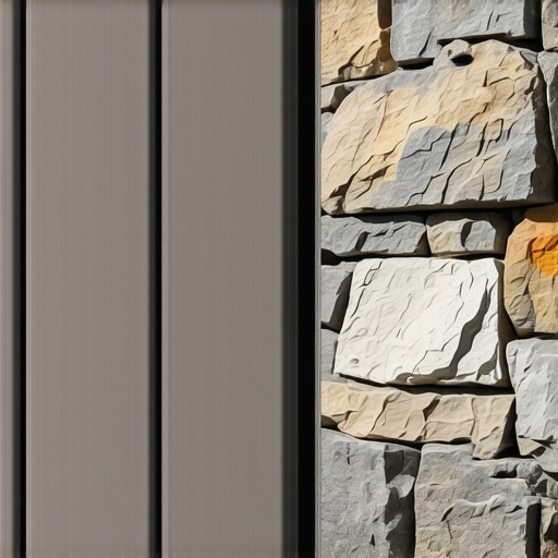 A close-up view of a professionally scribed composite deck board showing a consistent 1/8 inch gap against stone.