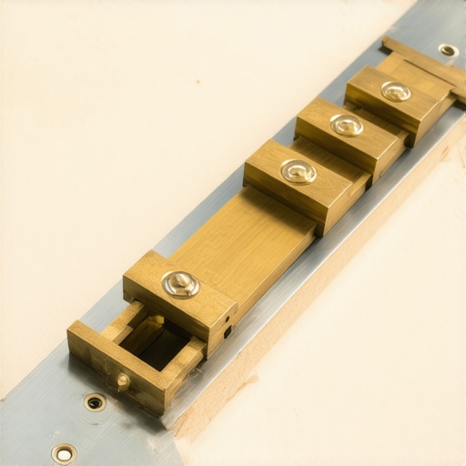 A pro deck builder marking a stair stringer using brass gauges for perfect rise and run measurements.
