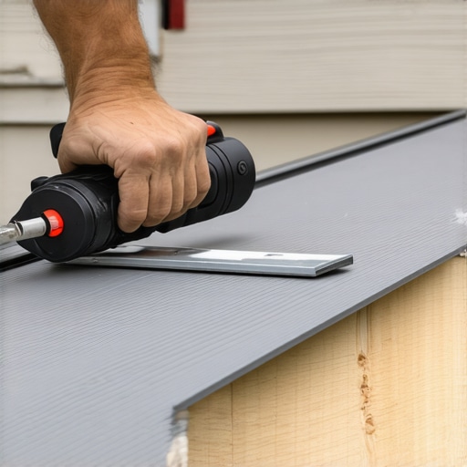 A contractor uses a board bending tool to ensure straight gaps on a composite deck installation.