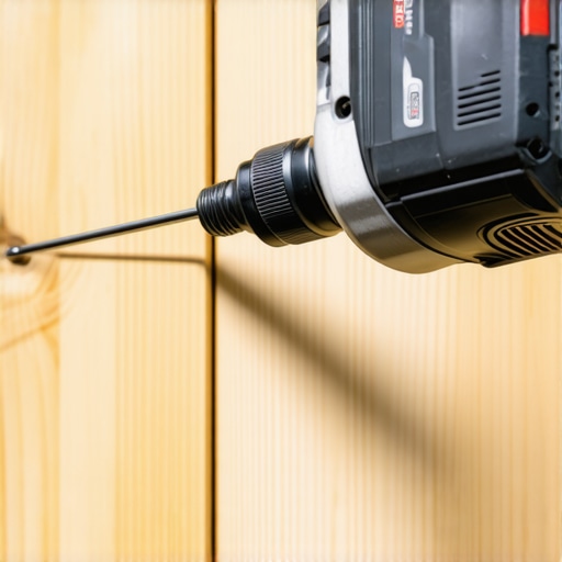 Close up of a person using a flexible bit extension to reinforce a deck railing post from underneath.